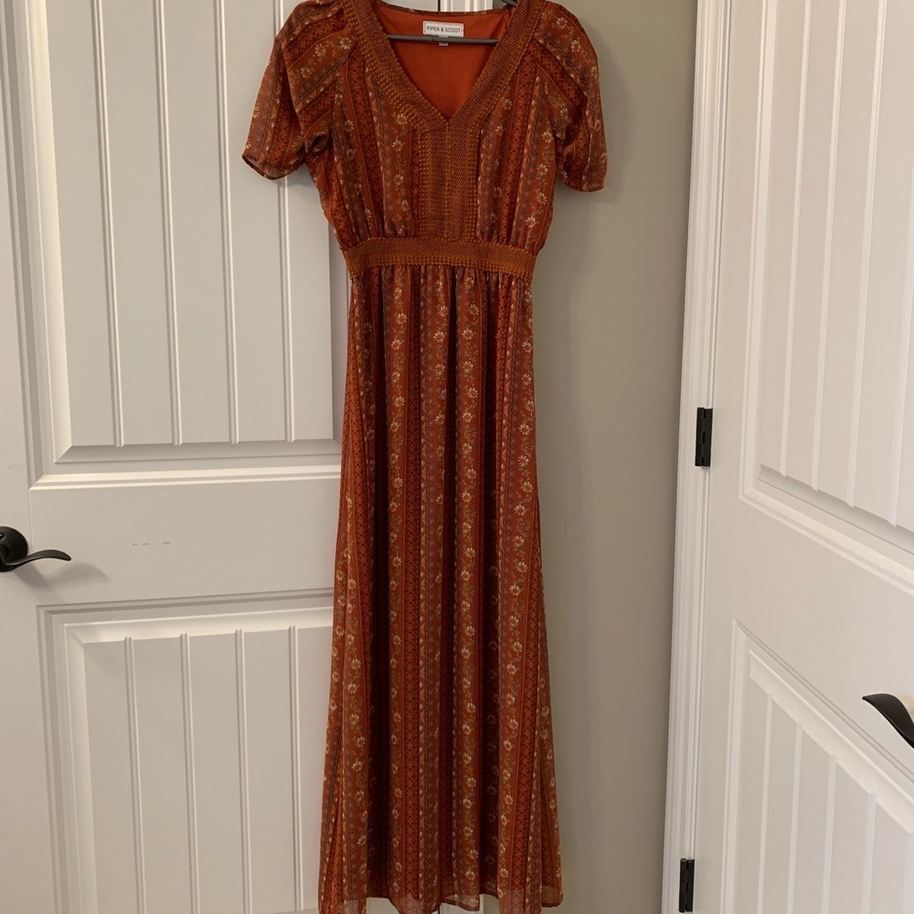 New Gorgeous Orange Maxi Dress size XS